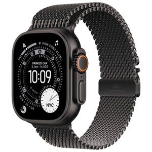 Apple Watch Ultra 3 (GPS + Cellular) 49mm Black Titanium Case with Black Titanium Milanese Loop - Large