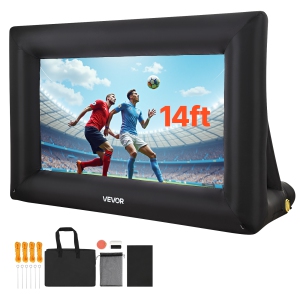 VEVOR 14 ft Inflatable Movie Screen, Inflatable Projection Screen with Portable Storage Bag, Easy Set Up 16:9 Movie Projector for Outdoor Backyard, Home Theater, Theme Party