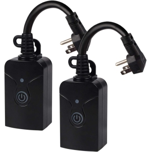 HBN Outdoor Smart WiFi Plug: Heavy Duty Timer, 1 Grounded Outlet, APP Remote, Alexa/Google Home, 2.4GHz Only, ETL Listed, Black