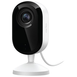 Arlo Essential Wired Plug-In Indoor 3rd Gen 2K Security Camera (2025) - White