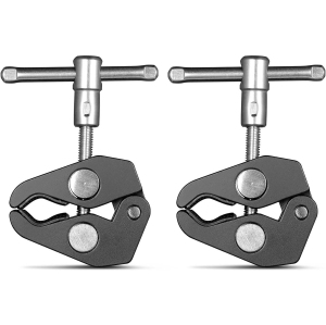SmallRig 2 Pack Super Clamp w/1/4 and 3/8" Threads, Camera Clamps Clip Mount Crab Clamp for DSLR Cameras, Lights, Umbrellas, Hooks, Shelves, Rods, Cross Bars - 2058
