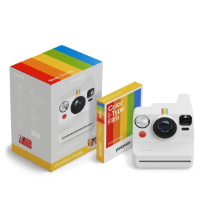 Polaroid Now+ Generation 3 Instant Camera + Color Film Bundle (8 photos) - White