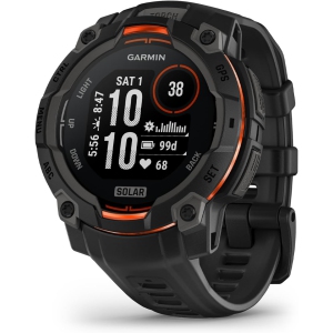 Garmin Instinct® 3 45mm, Solar Charged Display, Rugged Outdoor GPS Smartwatch, Metal-Reinforced Bezel, Built-in Flashlight, Black - Refurbished(Excellent)
