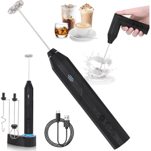 Coffee Electric Whisk Drink Foam Mixer with Stand, Hand Stirrer with 3 Speeds