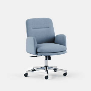 Branch Softside Mid-Century chaise de bureau moderne Mid Back – Armes amovibles, hauteur réglable, confort semblable à un nuage