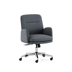Branch Softside Mid-Century chaise de bureau moderne Mid Back – Armes amovibles, hauteur réglable, confort semblable à un nuage - Tissu recouvert / Base Chrome