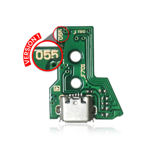 Micro USB Charging Port Board With 12-Pin Flex Cable for PlayStation 4 Controllers (Version 1: JDS-050 / JDS-055)