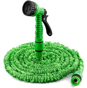Green 100FT Flexible Magic Water Hose with 7 Function Spray Nozzle