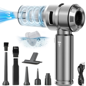 NIERBO Handheld Mini Vacuum Cordless Bagless Handheld Vacuum for Car & Pet Hair with 23000Pa, USB-C Rechargeable, 30 min - Silver