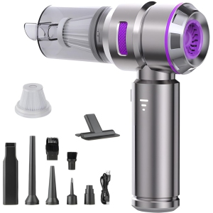 NIERBO Handheld Mini Vacuum Cordless Bagless Handheld Vacuum for Car & Pet Hair with 23000Pa Suction, 30min Runtime, USB-C Rechargeable - Purple
