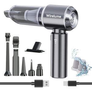 Wirelume Cordless Bagless Handheld Vacuum for Car & Pet Hair with 22000Pa, Brushless Motor, 30 min, HEPA - Grey