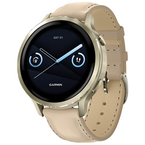 Garmin Venu 4 41mm Bluetooth Health and Fitness GPS Smartwatch - Lunar Gold/Light Sand
