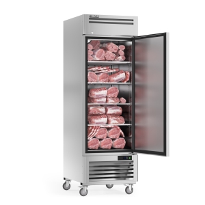 Coolski Congélateur commercial de 27" L, 19,32 pi³ à porte solide unique en acier inoxydable