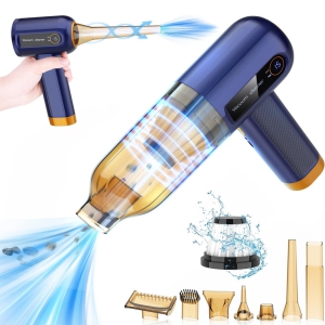 Musclez 4-in-1 Cordless Bagless Handheld Vacuum for Car & Home with 15000Pa Suction, LED Display, 7 Nozzles