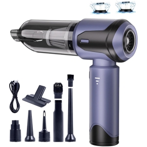 NIERBO Cordless Bagless Handheld Vacuum for Car & Pet Hair with 24000Pa Suction, 30 min Runtime, 3 Modes, LED Light - Blue