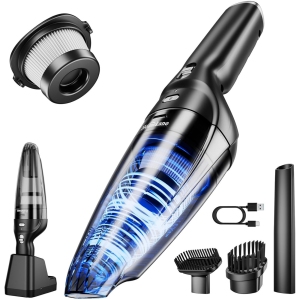 HOMEKANE Cordless Bagless Handheld Vacuum for Home & Car with 10000Pa Suction, 25 min Runtime, Charge Stand, HEPA Filter