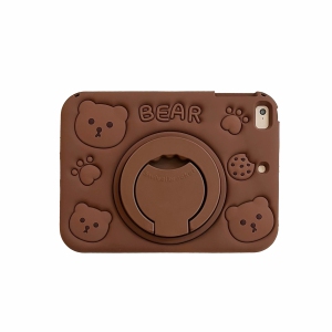 iPad 9.7 inch Case iPad 6th/5th Generation Cases,Case for iPad 9.7 Pro & iPad Air 2 Full-Body Silicone+PC Protection Rotating Stand Shockproof Case for Kids Tablet Cover - Coffee