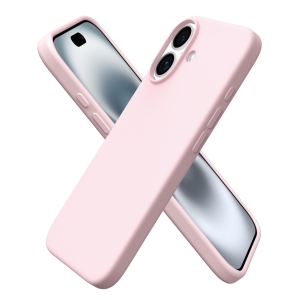 ORNARTO Compatible with iPhone 17 Case,Slim Liquid Silicone Shockproof Protective Phone Case for iPhone 17 6.3" with Anti-Scratch Microfiber Lining-Chalk Pink