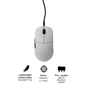 End Game Gear XM2 8k v2 Wired Gaming Mouse - Lightweight 52g, Right-Handed, 26000DPI, 8KHz Polling Rate, White