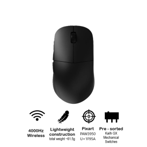 End Game Gear XM2w 4k v2 Wireless Gaming Mouse - Lightweight 61.5g, Right-Handed, 26000 DPI, 4KHz Dongle Included, Black