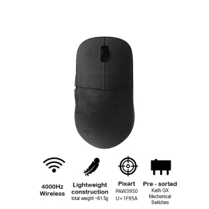 End Game Gear XM2w 4k v2 Wireless Gaming Mouse - Lightweight 61.5g, Right-Handed, 26000 DPI, 4KHz Dongle Included, Dark Frost