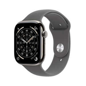 Rogers Apple Watch Series 11 (GPS + Cellular) 42mm Natural Titanium Case with Stone Grey Sport Band - Small/Medium - Monthly Financing