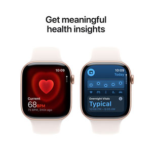 Rogers Apple Watch Series 11 (GPS + Cellular) 46mm Rose Gold Aluminum Case with Light Blush Sport Band - Small/Medium - Monthly Financing