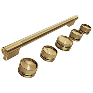 KitchenAid 6-Pieces Handle & Knob Hardware Accessory Kit for 30" Commercial-Style Gas Range (W11774751) - Brass