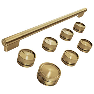 KitchenAid 8-Pieces Handle & Knob Hardware Accessory Kit for 36" Commercial-Style Gas Range (W11774755) - Brass