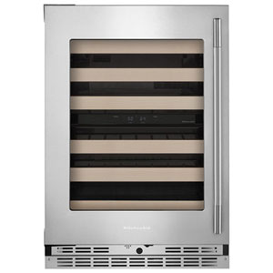 KitchenAid Undercounter 46-Bottle Freestanding Wine Cellar (KUWL524SPS) - PrintShield Stainless Finish