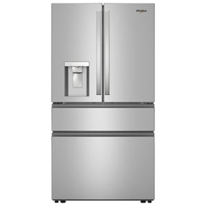 Whirlpool 36" 28.9 Cu Ft French Door Refrigerator w/ Water & Ice Dispenser (WRMF3636SZ) - Resistant Stainless