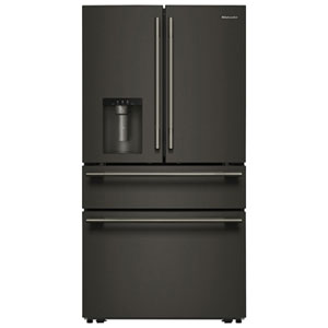 KitchenAid 36" 28.7 Cu. Ft. French Door Refrigerator w/ Water & Ice Dispenser (KRMF436SBE) - Black Ore