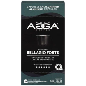 Agga Espresso Bellagio Forte 1.87oz Dark Roast Aluminium Capsules - 10 Counts
