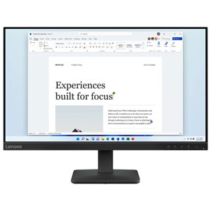 Lenovo 24" 100Hz 6ms GTG IPS LED Moniteur (68C2KCC1UZ) - Corbeau Noir