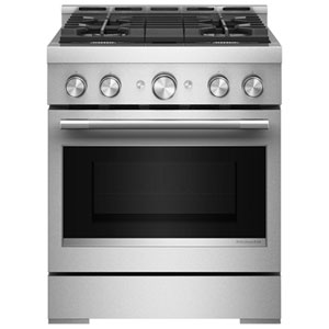 KitchenAid 30" 4.1 Cu. Ft. True Convection Free-Standing 4-Element Gas Range (KFGS930SSS) - Stainless Steel