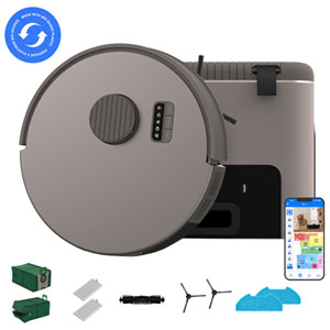 bObsweep Bio Robot Vacuum & Mop for Multi-Surface with Self-Emptying Dock, LiDAR Smart Mapping, Wi-Fi, 5000Pa - Riverstone