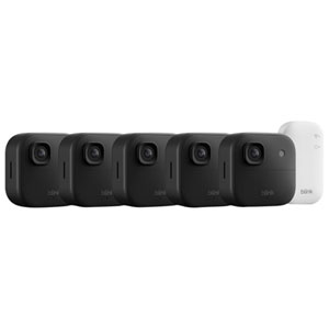 Blink Outdoor 2K+ Wire-Free Add-On IP Security Camera with Sync Module Core - 5 Pack - Black