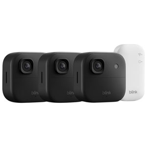Blink Outdoor 2K+ Wire-Free Add-On IP Security Camera with Sync Module Core - 3 Pack - Black