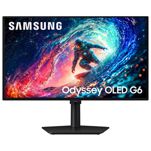 Samsung Odyssey 27" QHD 240Hz 0,03 ms GTG OLED G-Sync FreeSync Moniteur de jeux (LS27HG612SNXZA) - noir