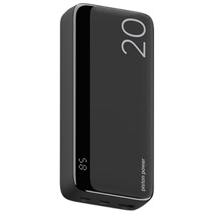 LOGiiX Vibrance Piston Power 20,000 mAh Dual USB-C/USB-A Power Bank - Black