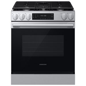 Samsung BESPOKE 30" 6 Cu. Ft. Fan Convection 5-Burner Slide-In Gas Range (NSG70H60SRAA) - Stainless Steel
