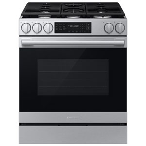 Samsung 30" 6.0 Cu. Ft. True Convection 5-Burner Slide-In Gas Range (NSG80H60SRAA) - Stainless Steel
