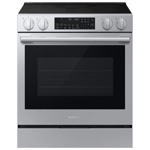 Samsung BESPOKE 30" 6.3 Cu. Ft. True Convection Smooth Top Slide-In Electric Range (NSE90H63SRAC) - Stainless Steel