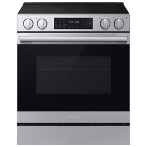 Samsung BESPOKE 30" 6.3 Cu. Ft. True Convection Smooth Top Slide-In Electric Range (NSE80H63SRAC) - Stainless Steel