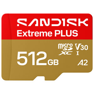 SanDisk Extreme Plus 512GB 250MB/s microSD UHS-I Memory Card