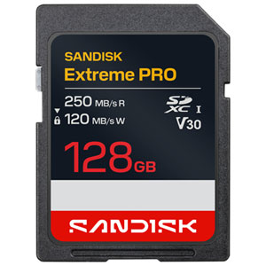 SanDisk Extreme Pro 128Go 250Mo/s Carte mémoire SD UHS-I