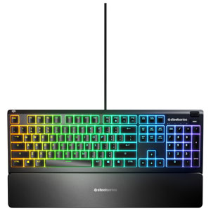 SteelSeries Apex 3 Full-Size Backlit Membrane Tactile Ergonomic Gaming Keyboard - English