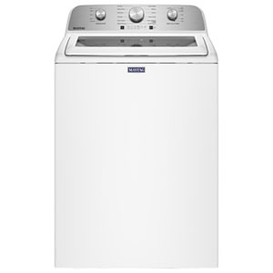 Maytag 5.4 Cu. Ft. (IEC) Top Load Agitator Washer with Sanitize Cycle, Turbo/Speed Wash, and 30-Minute Quick Wash (MTW5205TW) - White