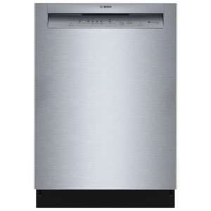 Bosch 100 Series 24" 52dB Smart Front-Control PureDry Precision Spray Arms Dishwasher (SHE2ADF5N) - Stainless Steel