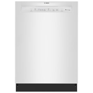 Bosch 100 Series 24" 52dB Smart Front-Control PureDry Precision Spray Arms Dishwasher (SHE2ADF2) - White